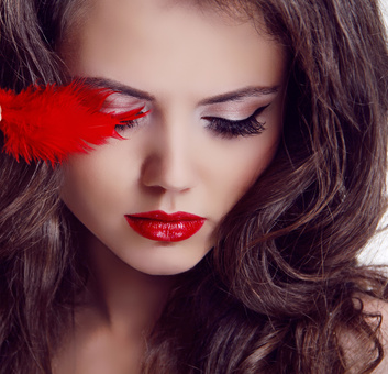 Fashion woman Beauty Portrait. Red Lips